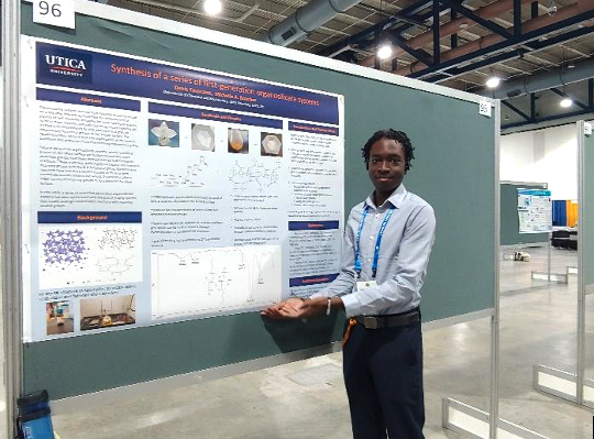 Chemistry student presenting research
