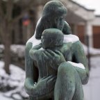 UC Campus Statues in Snow