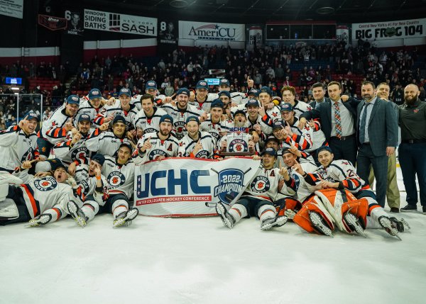 Utica University men’s hockey team defeated Wilkes University 7-4 Saturday in the UCHC Championship Final.