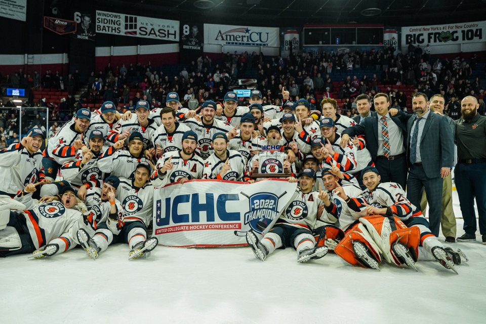 Utica University men’s hockey team defeated Wilkes University 7-4 Saturday in the UCHC Championship Final.